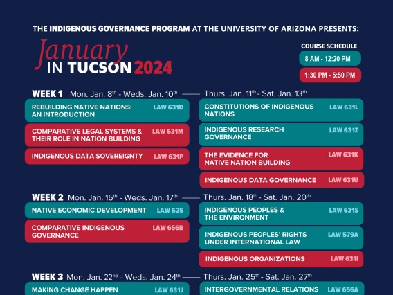 January in Tucson 2024 Calendar