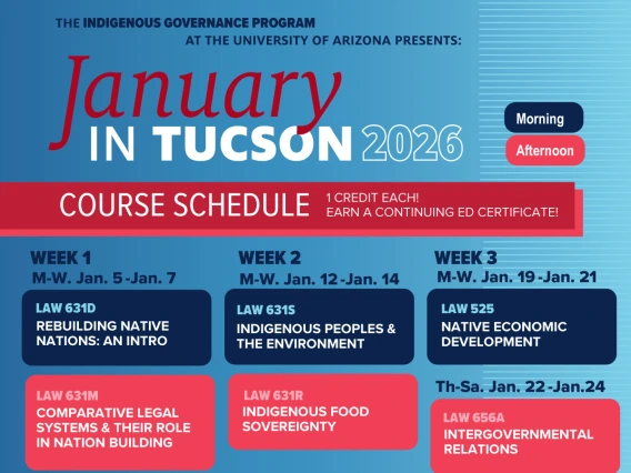 January in Tucson 2026 Course Calendar