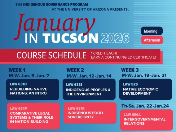 January in Tucson 2026 Course Calendar